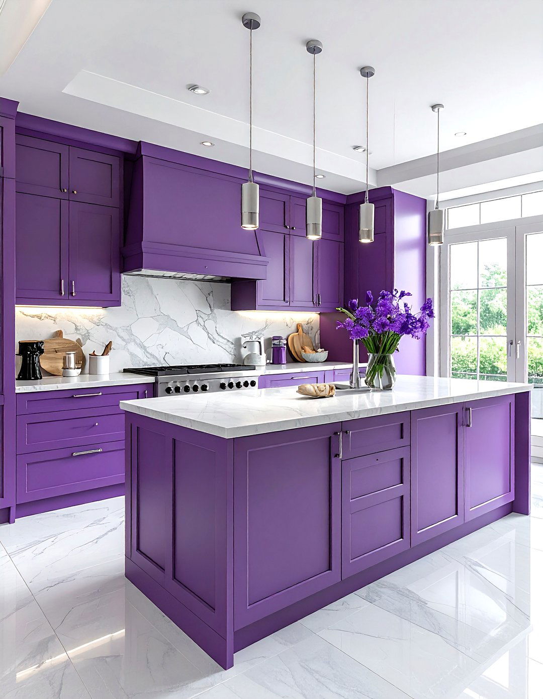 Iris kitchen cabinets - 30 purple kitchen color schemes