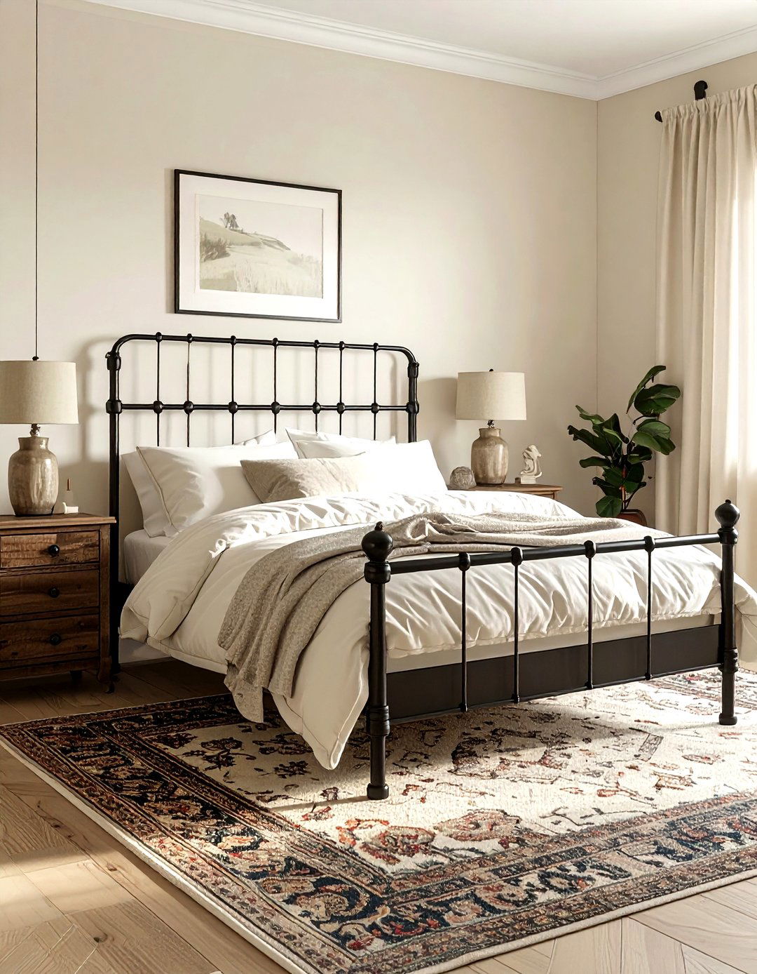 Iron Bed Farmhouse Bedroom - 30 farmhouse cream bedroom ideas