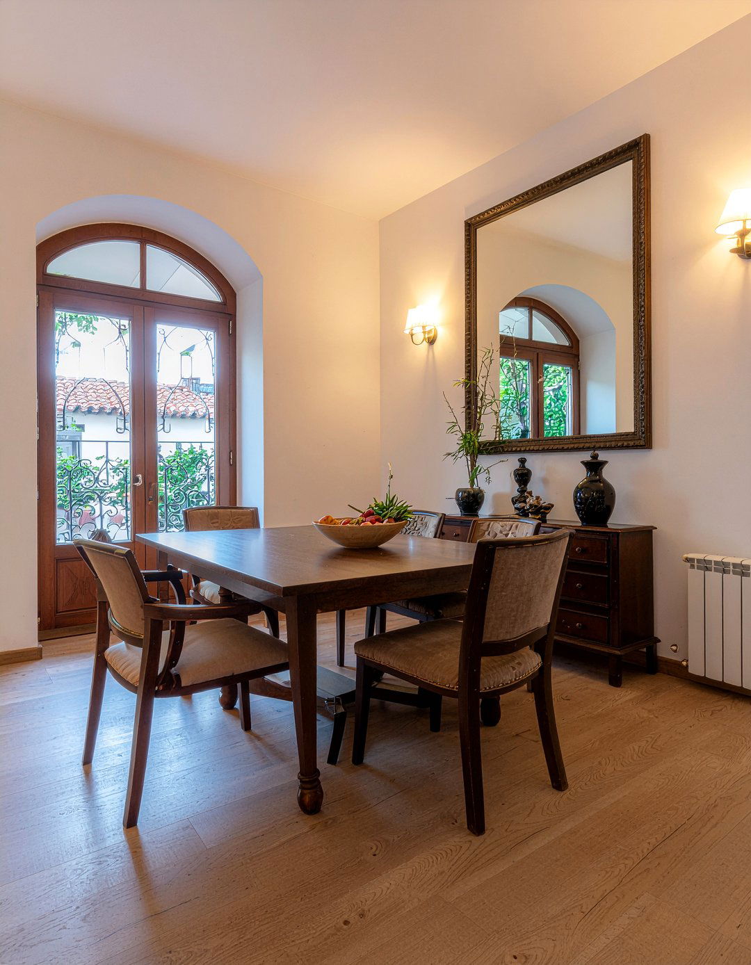 Iron Wall Sconces - 30 Mediterranean dining room ideas