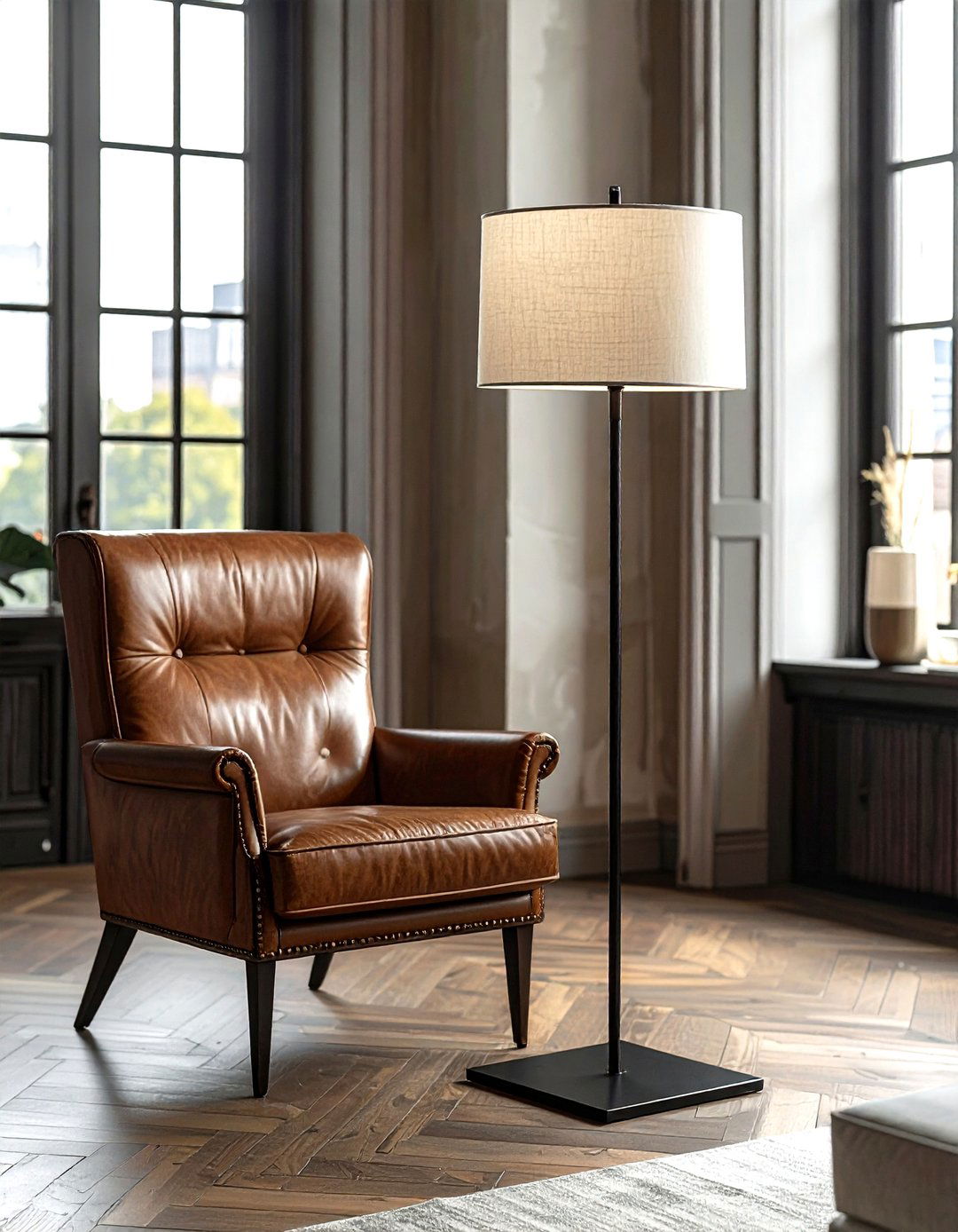 Iron floor lamp base - 30 living room iron furniture ideas