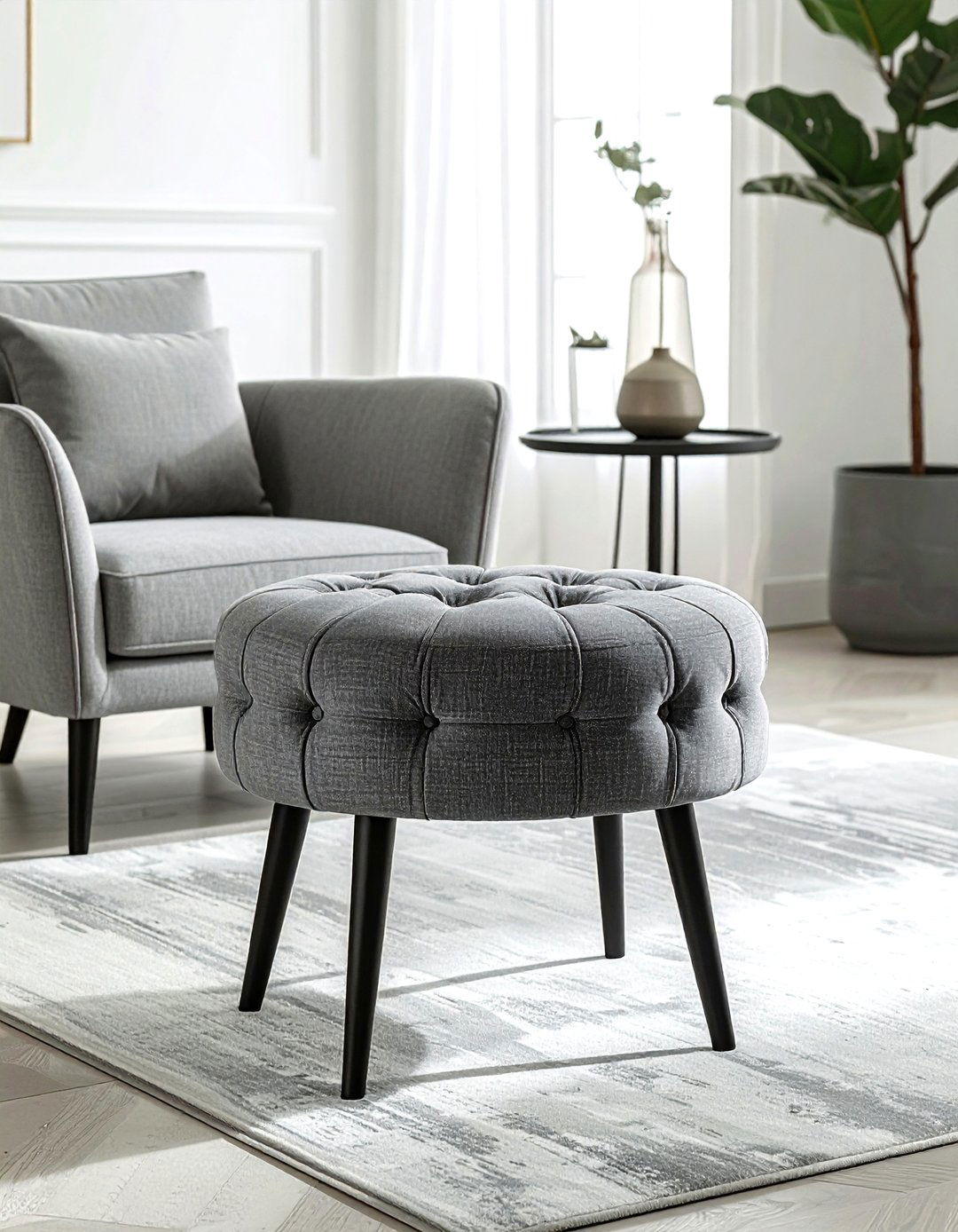 Iron leg ottoman - 30 living room iron furniture ideas