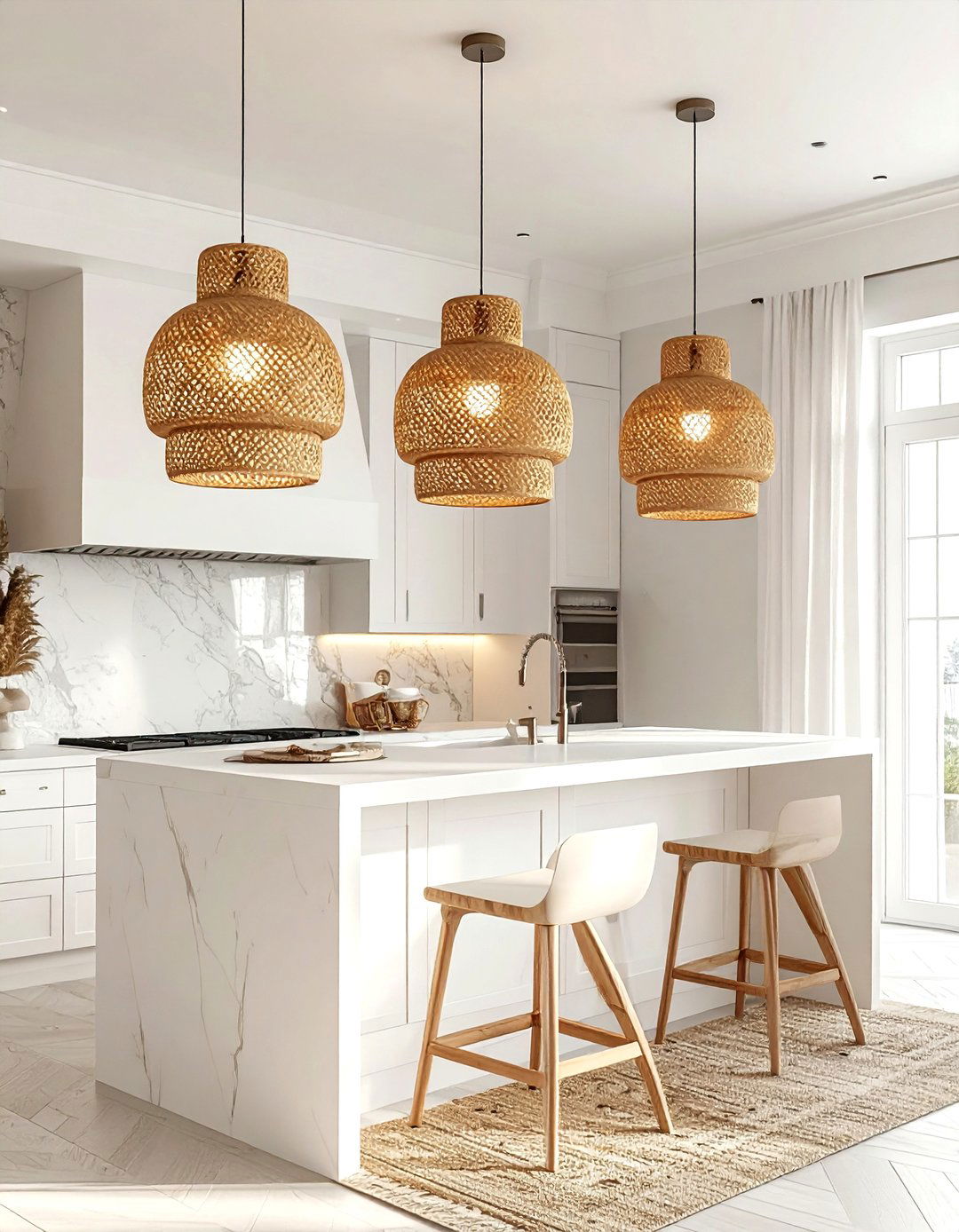 Island Pendant Light - 30 peaceful kitchen ideas