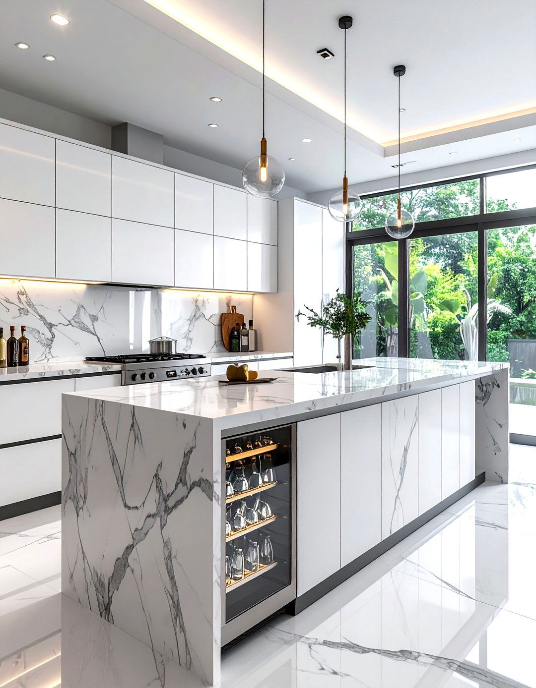 Island With Beverage Cooler - 30 L-shaped kitchen island ideas