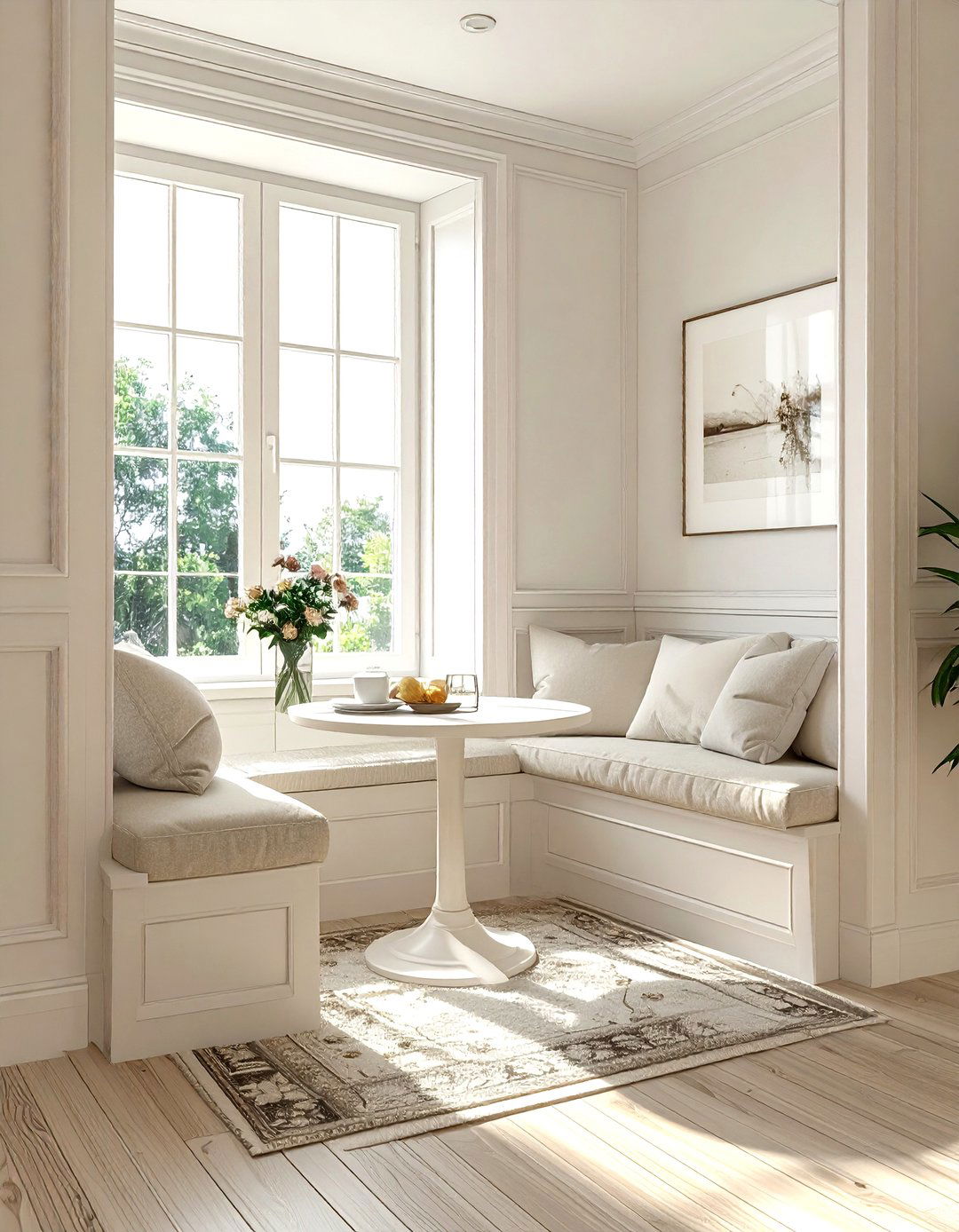 Ivory Breakfast Nook - 30 ivory decor ideas