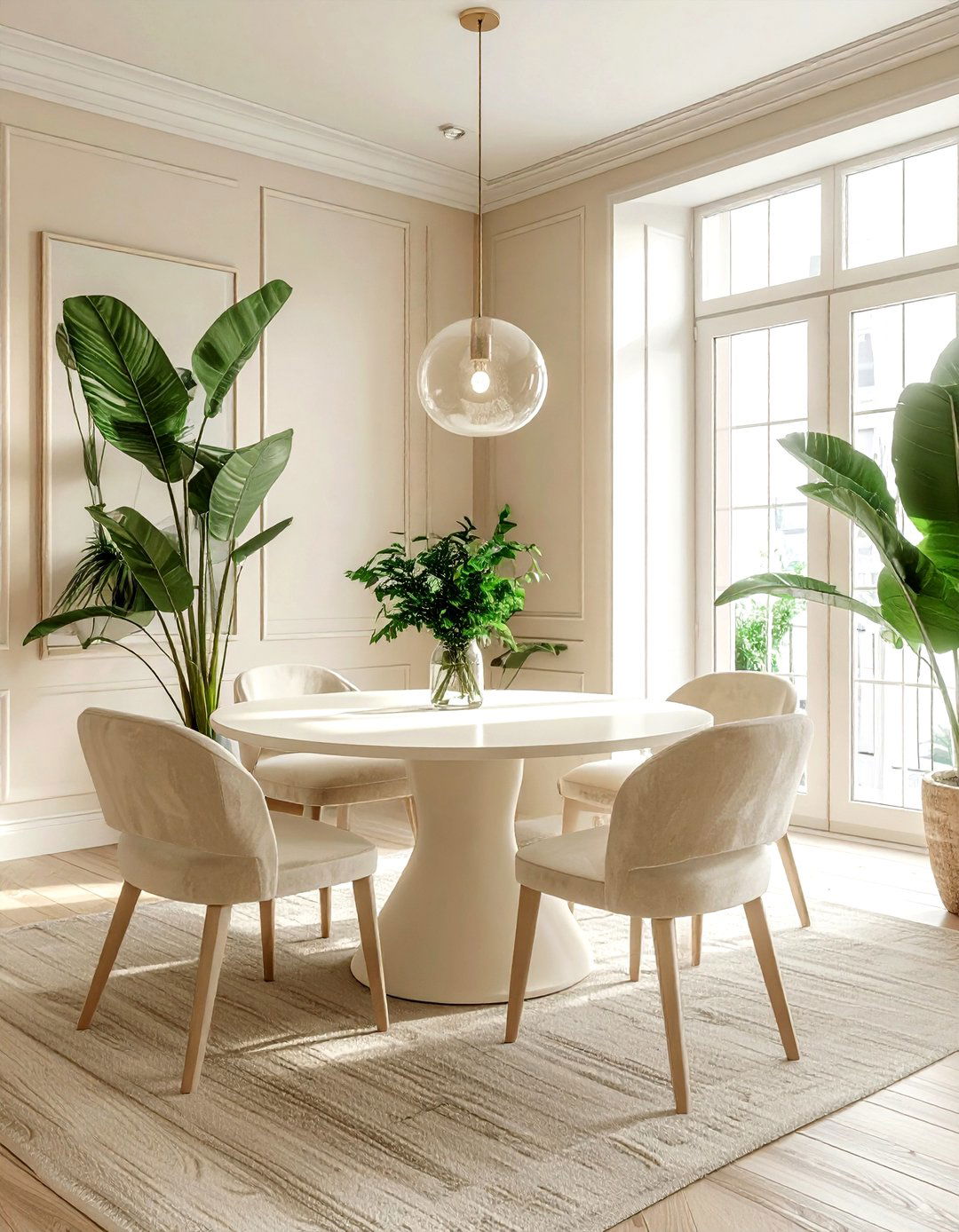 Ivory Dining Room Greenery - 30 ivory dining room ideas