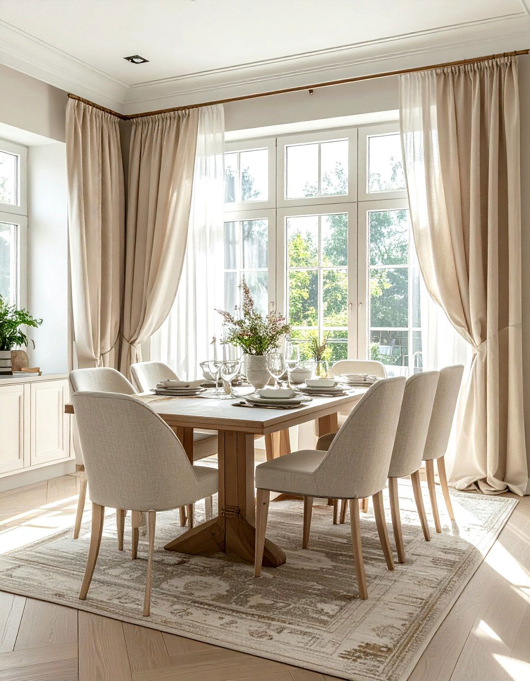 Ivory Dining Room Linen Curtains - 30 ivory dining room ideas