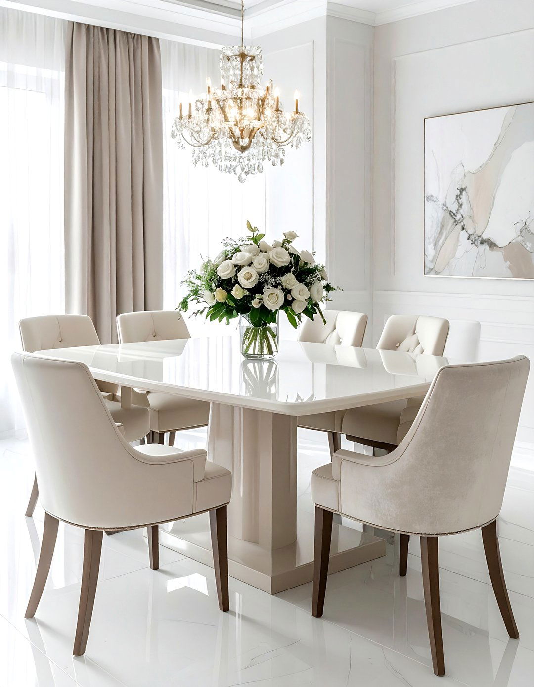 Ivory Dining Table - 30 ivory decor ideas