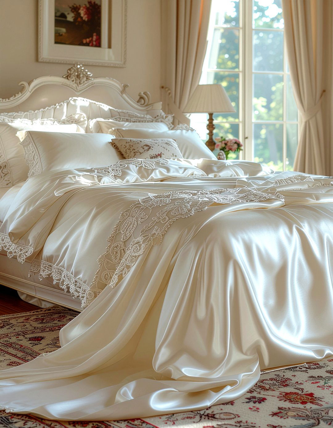 Ivory Silk Sheets - 30 bedroom silk bedding ideas