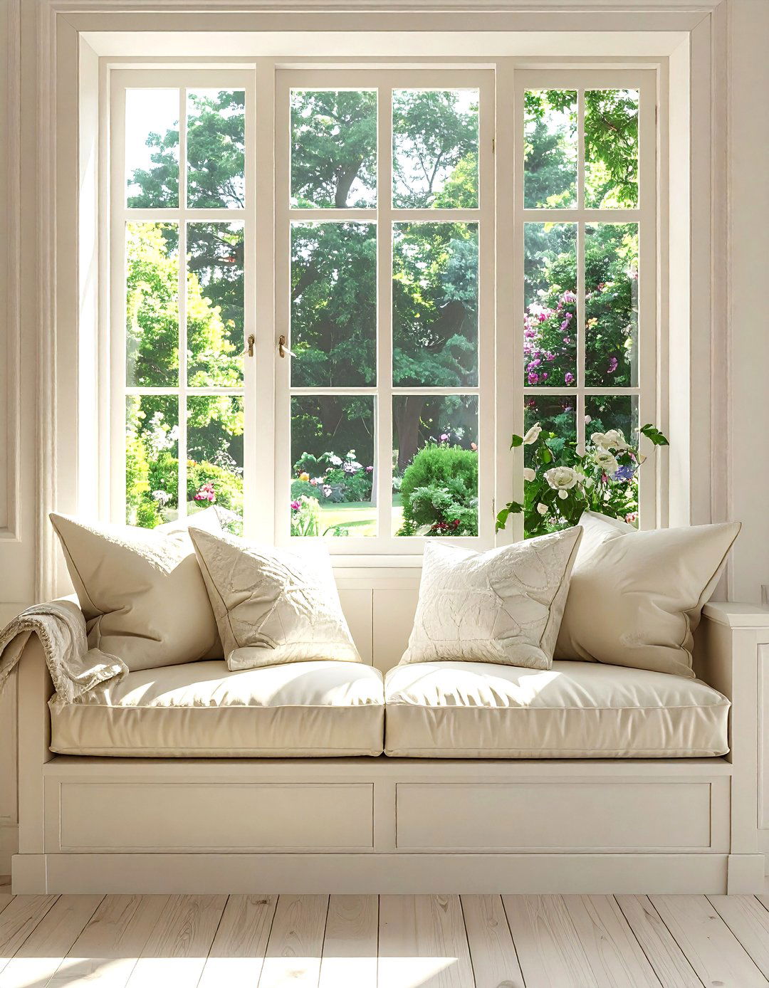 Ivory Window Seat - 30 ivory decor ideas