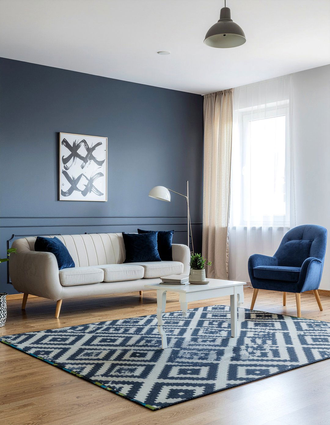 Ivory and navy living room - 30 ivory living room ideas