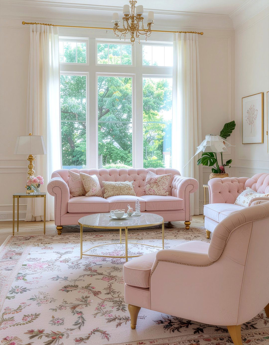 Ivory and pink living room - 30 ivory living room ideas