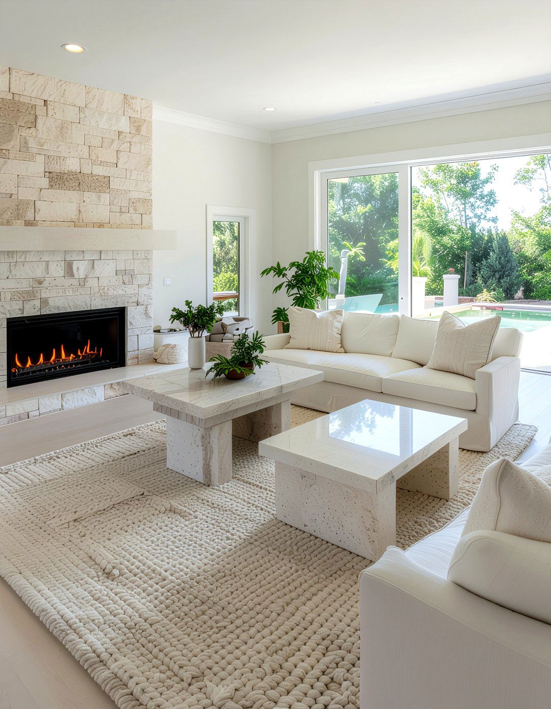 Ivory and stone living room - 30 ivory living room ideas