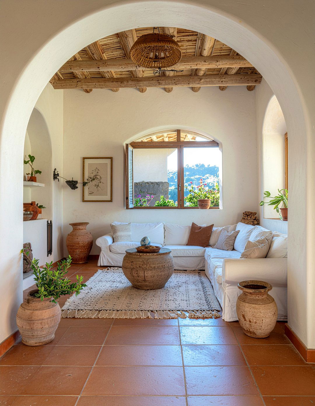 Ivory and terracotta living room - 30 ivory living room ideas