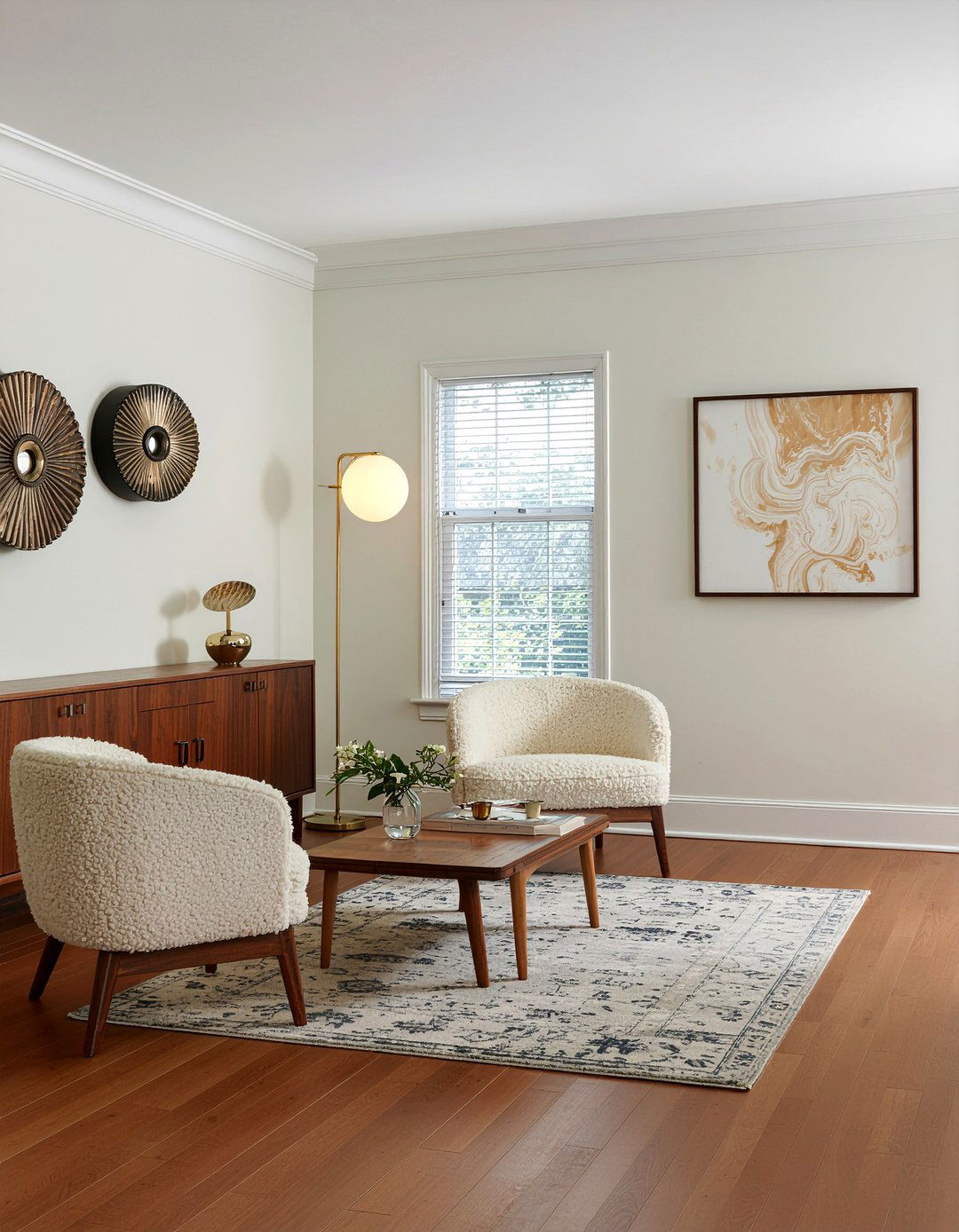 Ivory and walnut living room - 30 ivory living room ideas