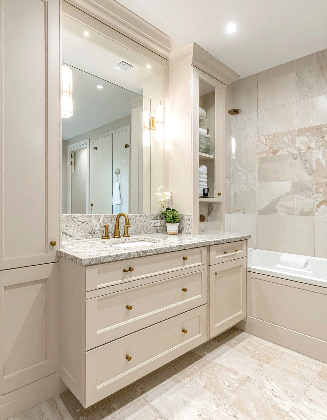 Ivory bathroom cabinets - 30 off-white bathroom ideas