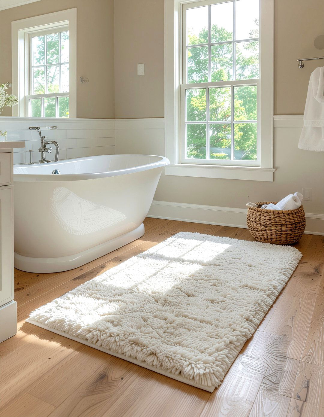 Ivory bathroom rugs - 30 ivory bathroom ideas