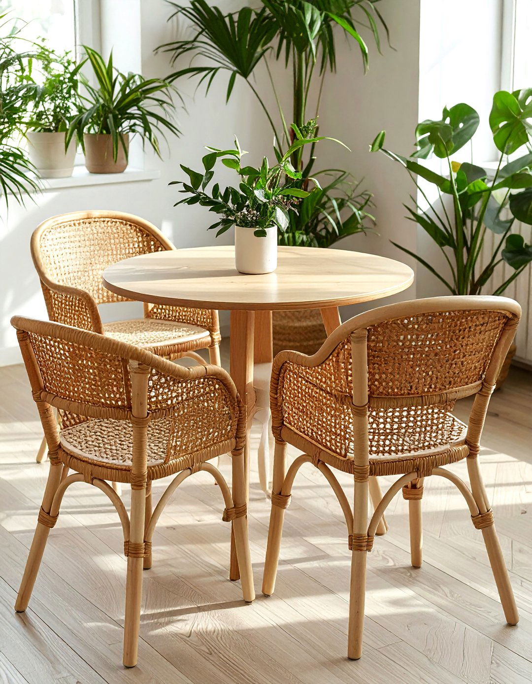 Ivory cane dining chairs - 30 cream dining room furniture ideas