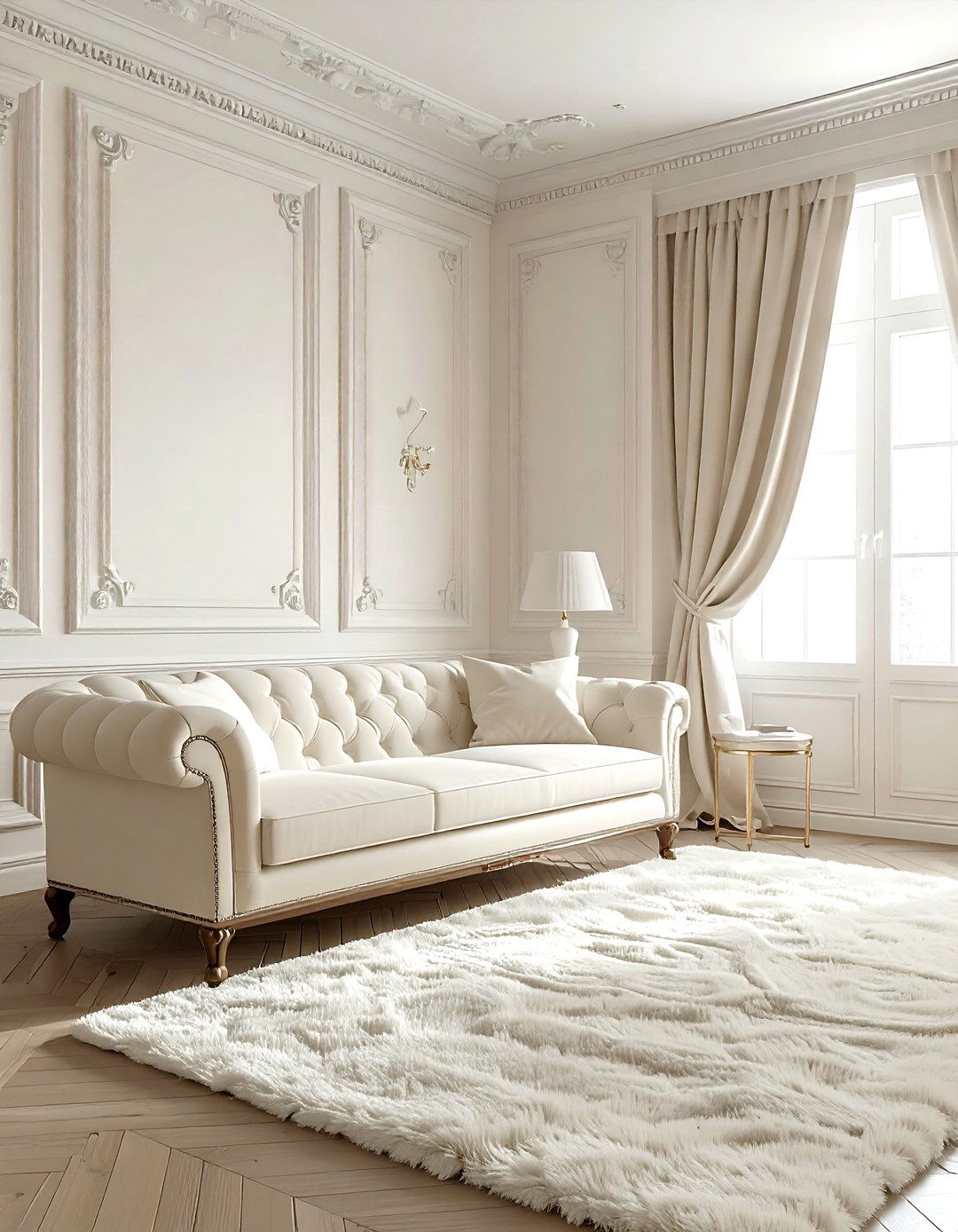 Ivory living room - 30 monochromatic living room ideas