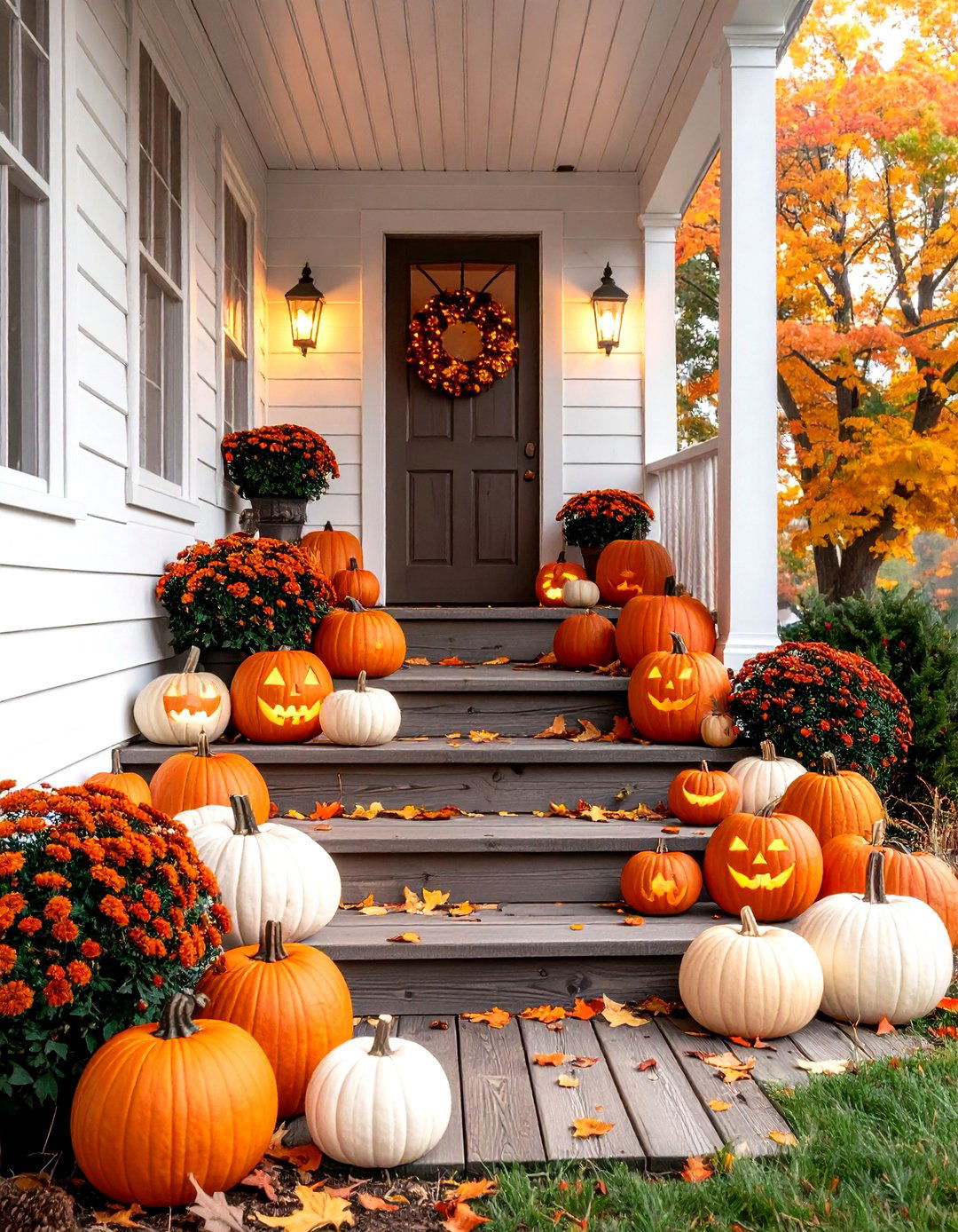 Jack O Lantern Porch - 30 spooky decor ideas