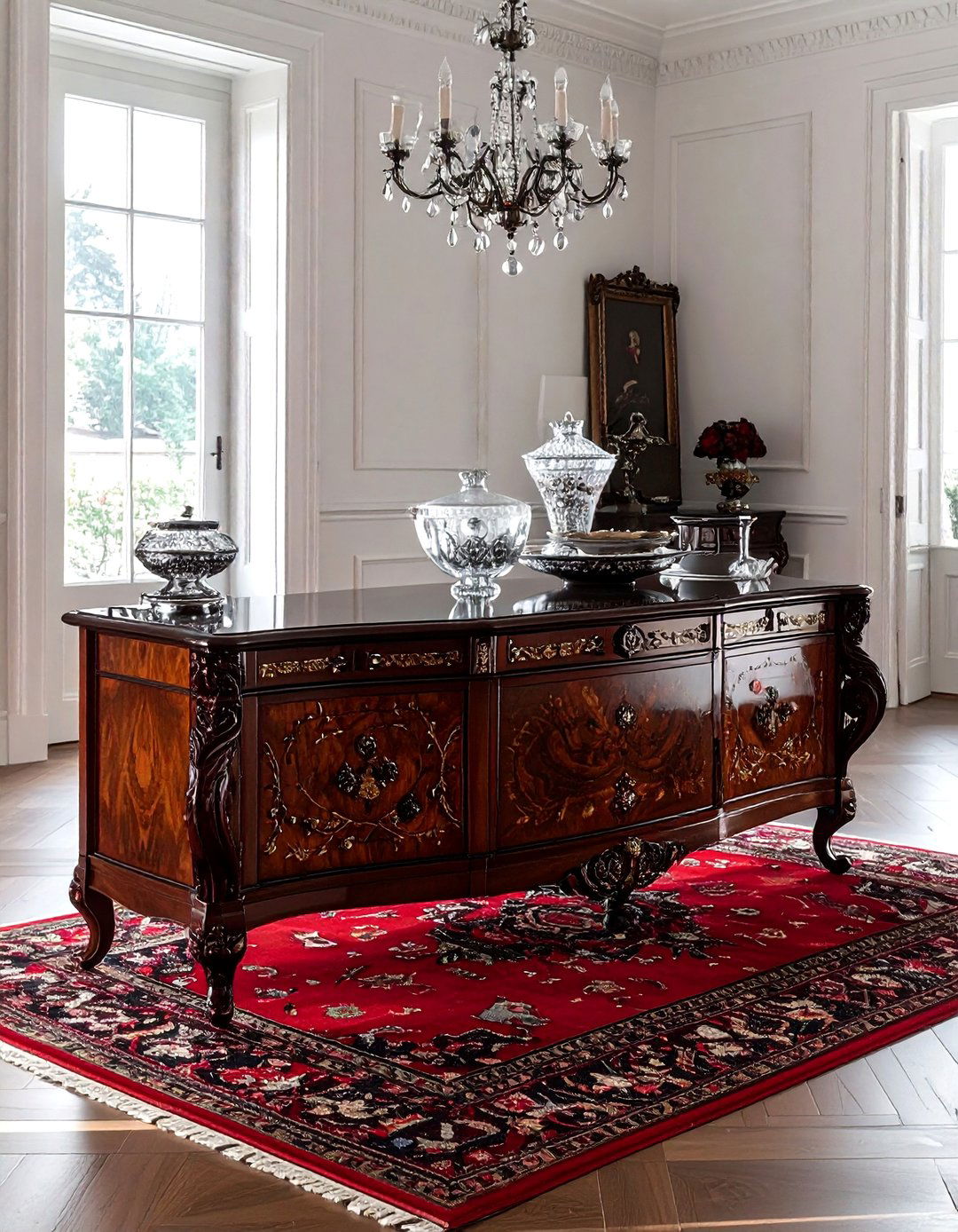 Jacobean Style Buffet - 30 antique buffet dining room ideas