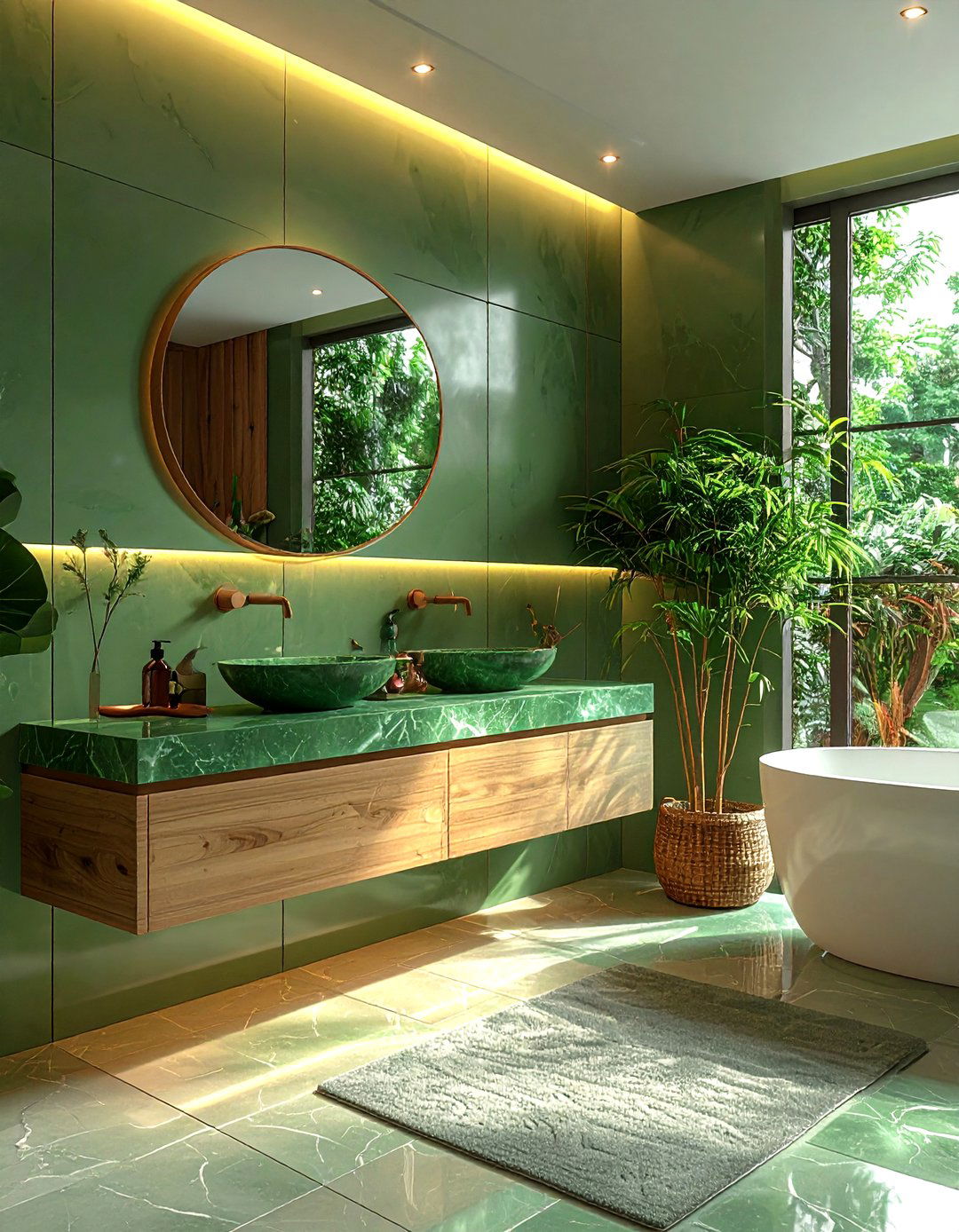 30 Refreshing Green Bathroom Decor Ideas for a Natural Spa Look
