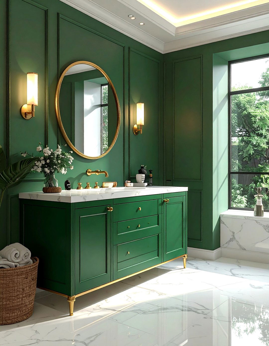 Jade green bathroom - 30 green paint color ideas