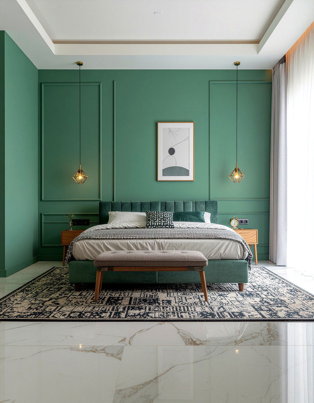 Jade green bedroom - 30 bold color bedroom ideas