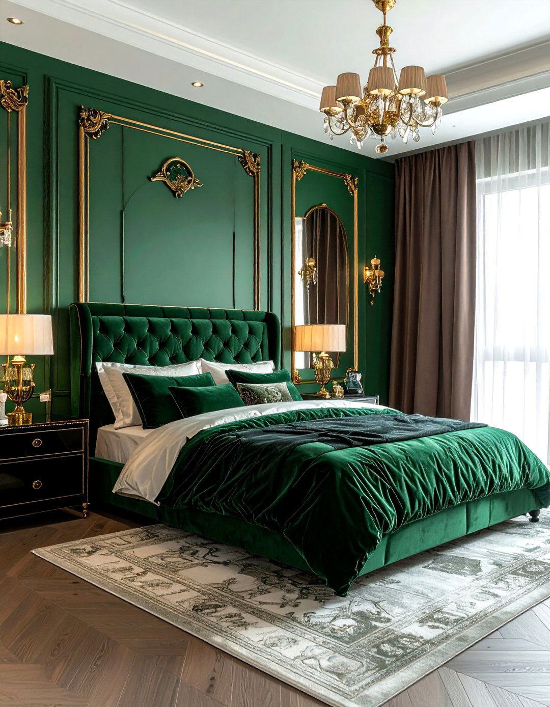 Jade green walls - 30 green bedroom decor ideas
