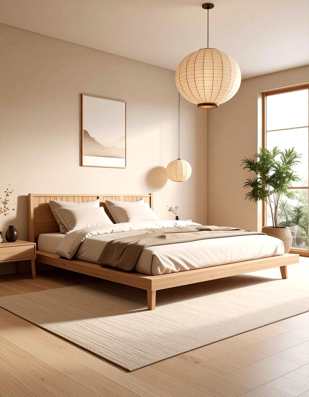 Japandi Beige Bedroom - 30 minimalist beige bedroom ideas