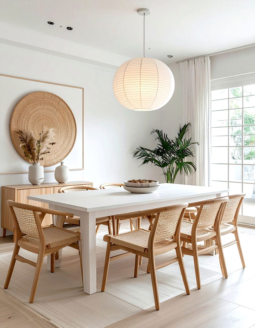 Japandi Beige White Dining Room - 30 beige and white dining room ideas