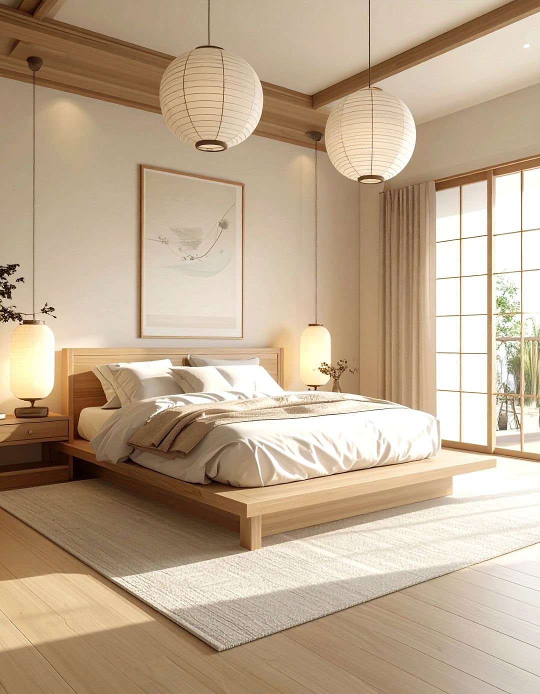 Japandi Cream Bedroom - 30 cream bedroom design ideas