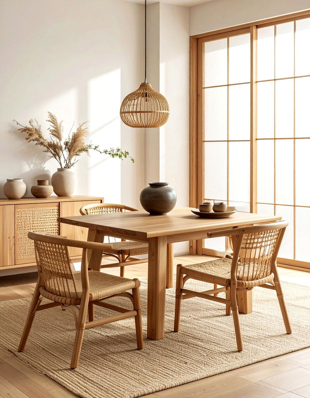 Japandi Dining Style - 30 streamlined dining room ideas
