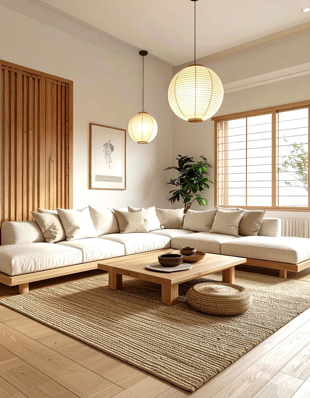 Japandi Living Room - 30 minimalist beige living room ideas