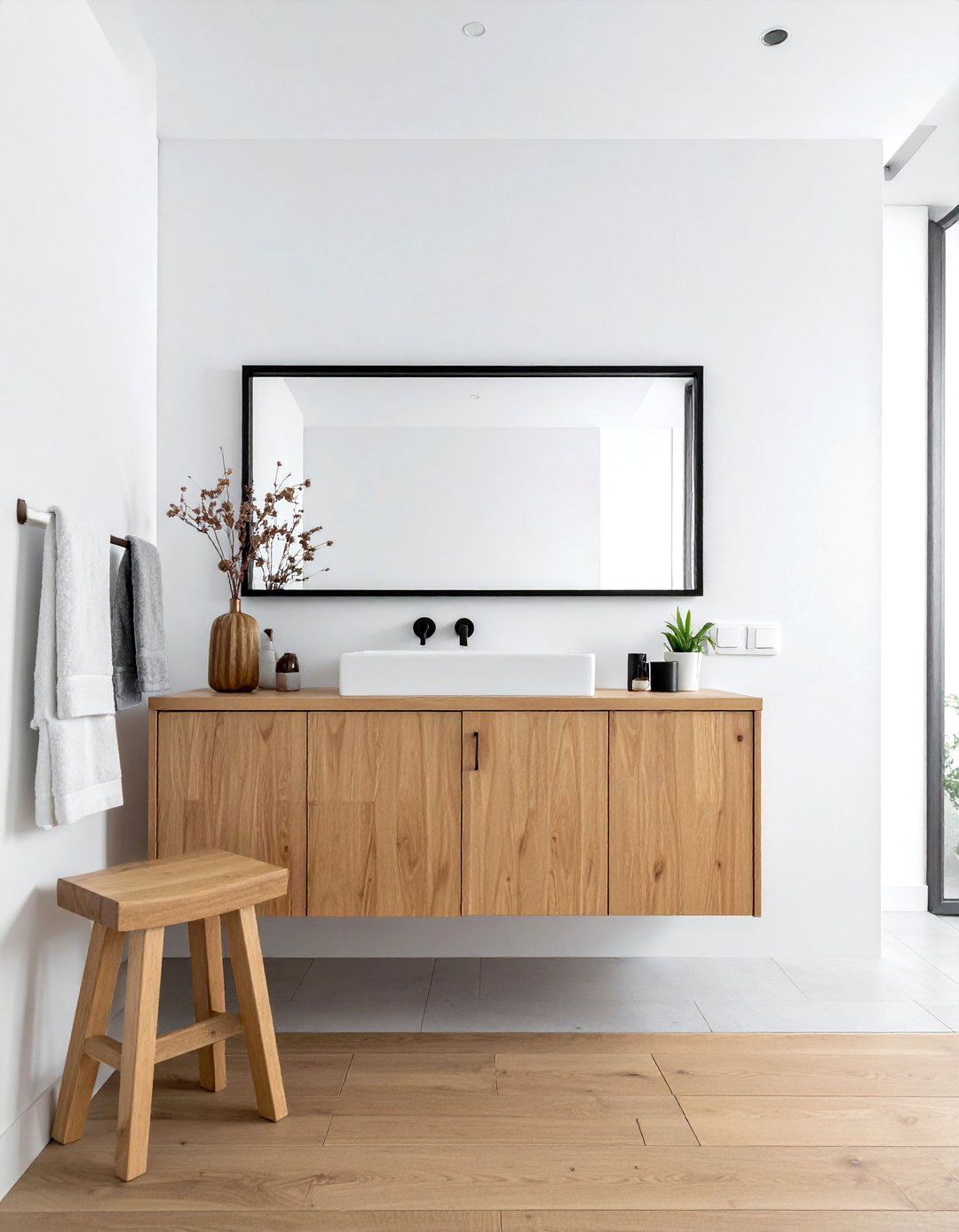 Japandi Style Teak Bathroom - 30 teak bathroom ideas