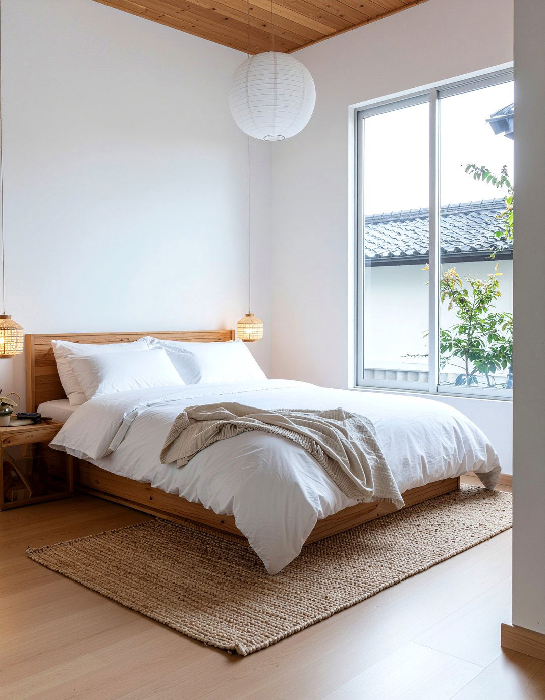 Japandi White Bedding - 30 bedroom white bedding ideas