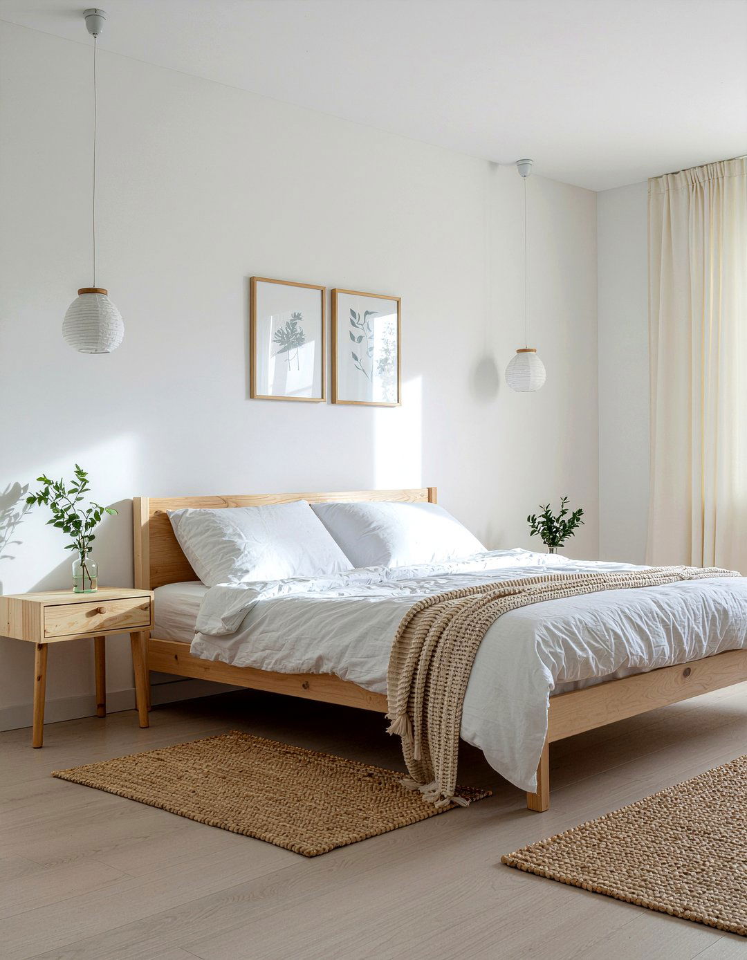 Japandi White Bedroom - 30 bedroom white walls