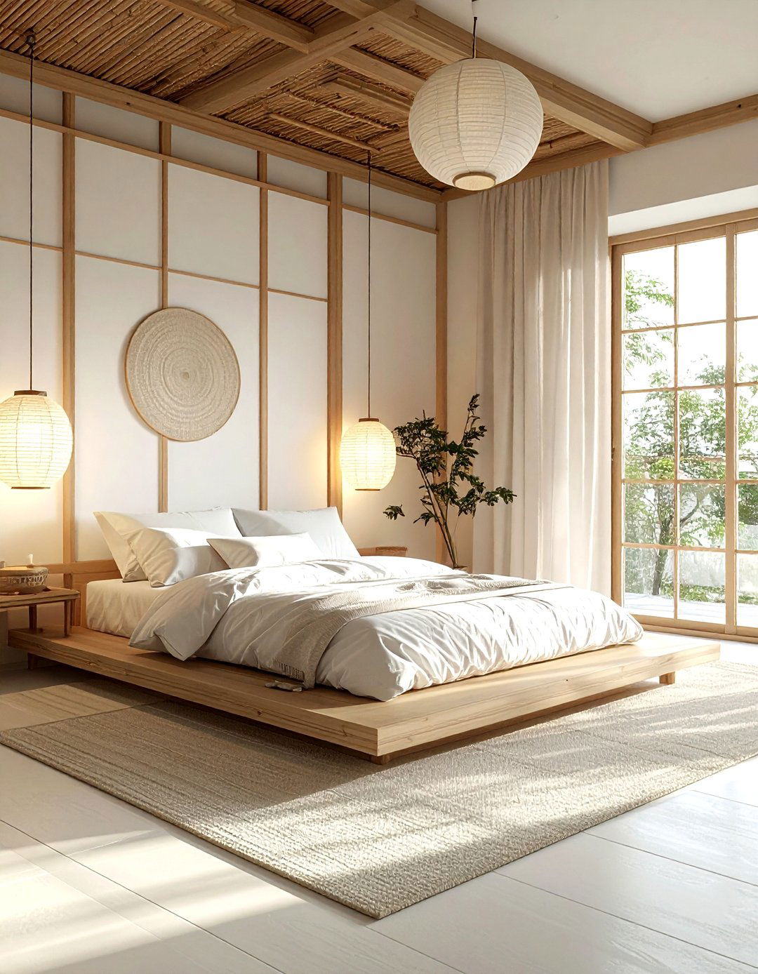 Japandi White Bedroom - 30 contemporary white bedroom ideas