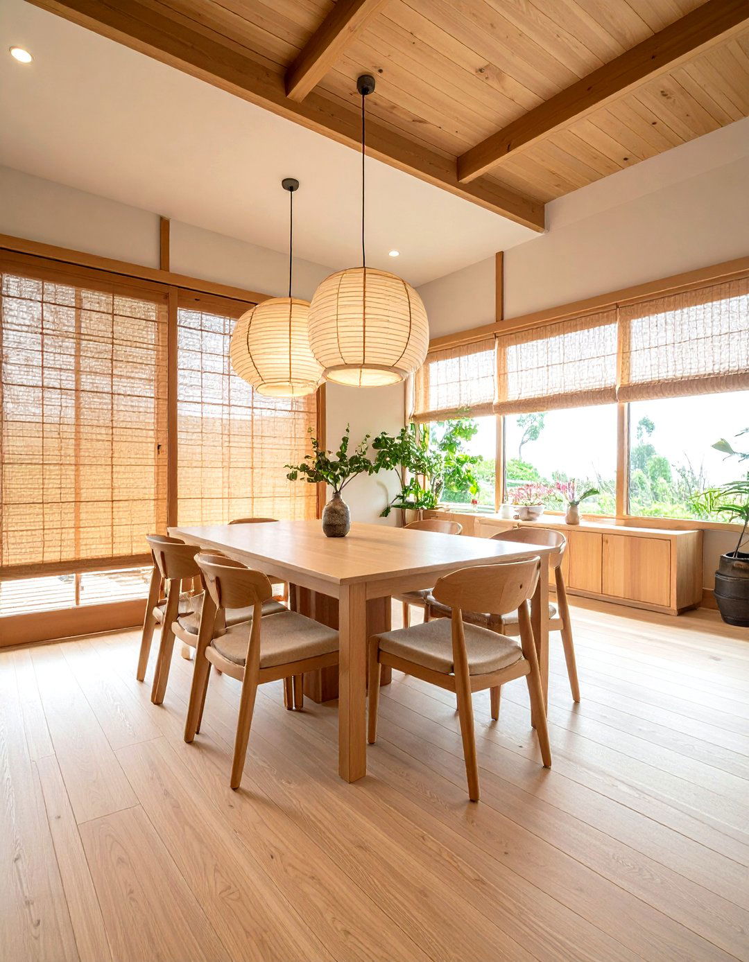 Japandi Wood Dining Room - 30 wood dining room ideas