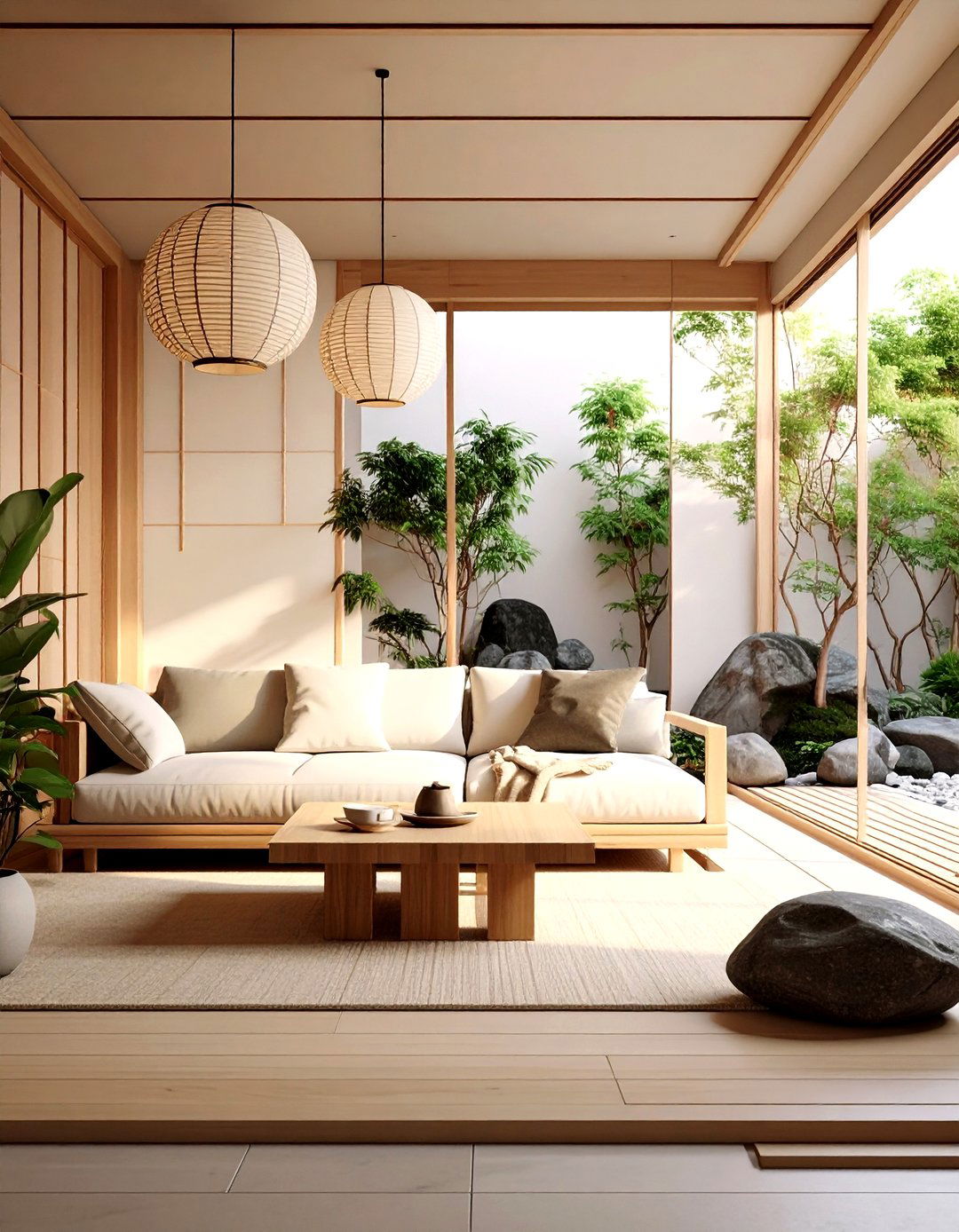 Japandi living room - 30 living room warm settings