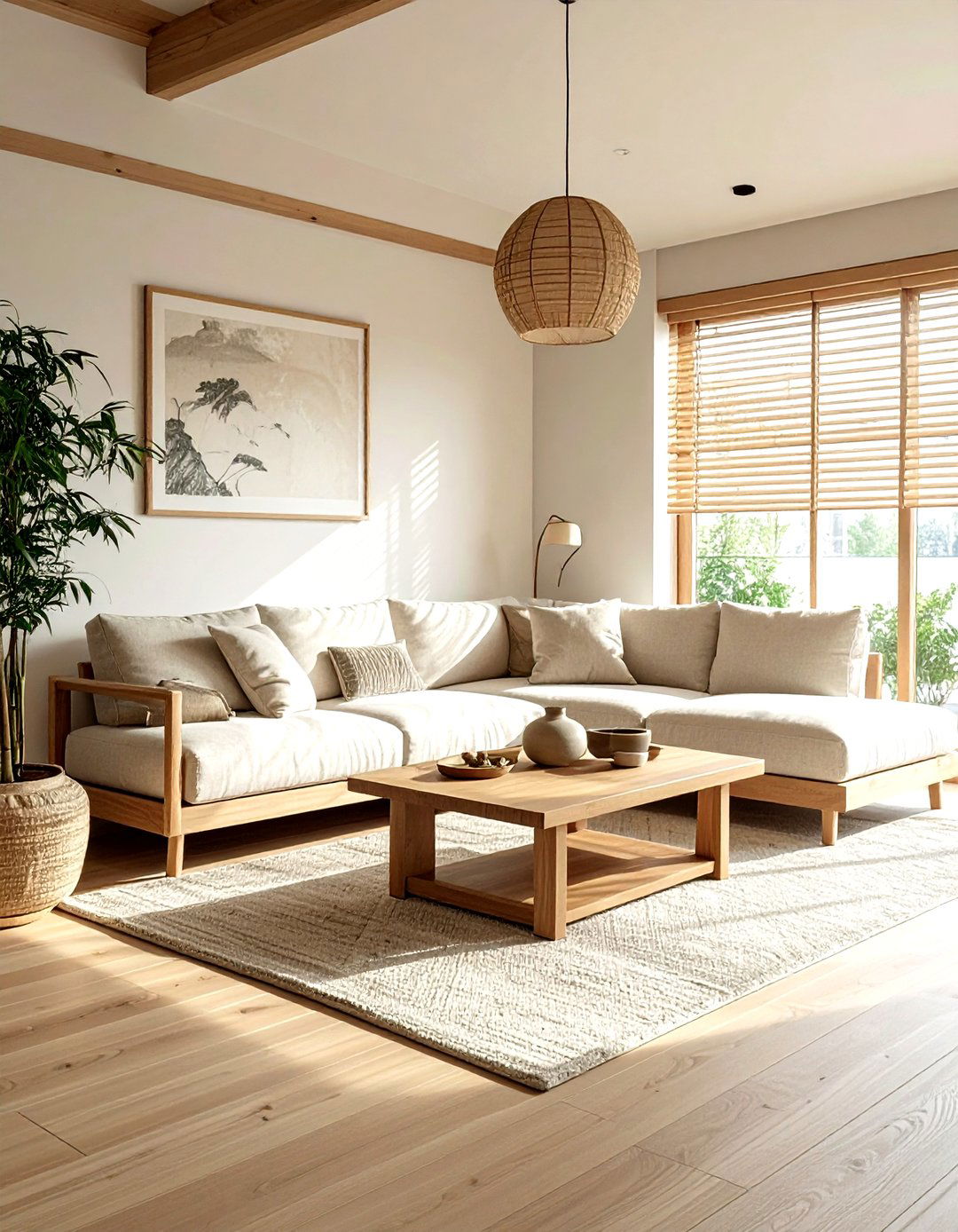 Japandi living room - 30 show home living room ideas
