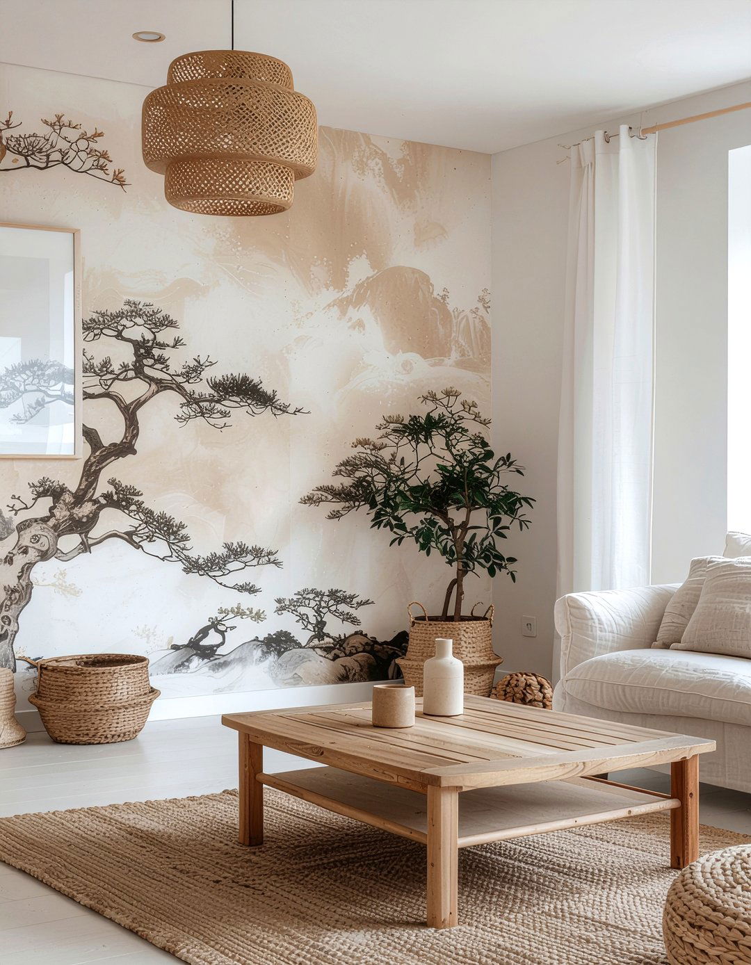 Japandi wallpaper - 30 living room modern wallpapers
