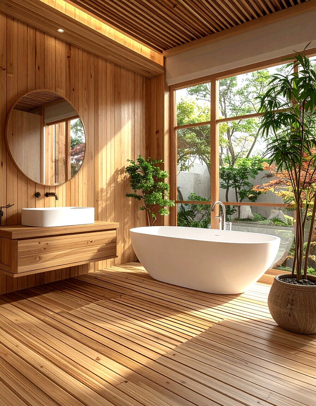Japanese Wood Bathroom - 30 bathroom warm settings
