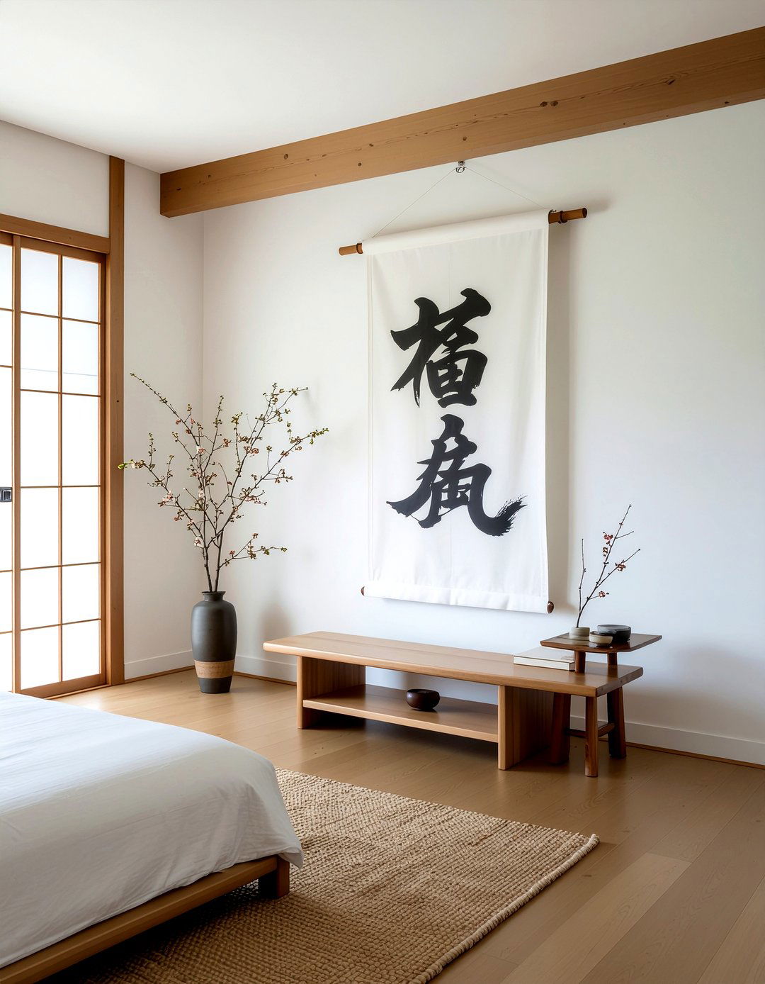 Japanese calligraphy art - 30 Japanese bedroom ideas