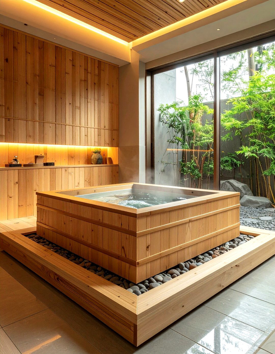 Japanese soaking tub - 30 large bathroom ideas