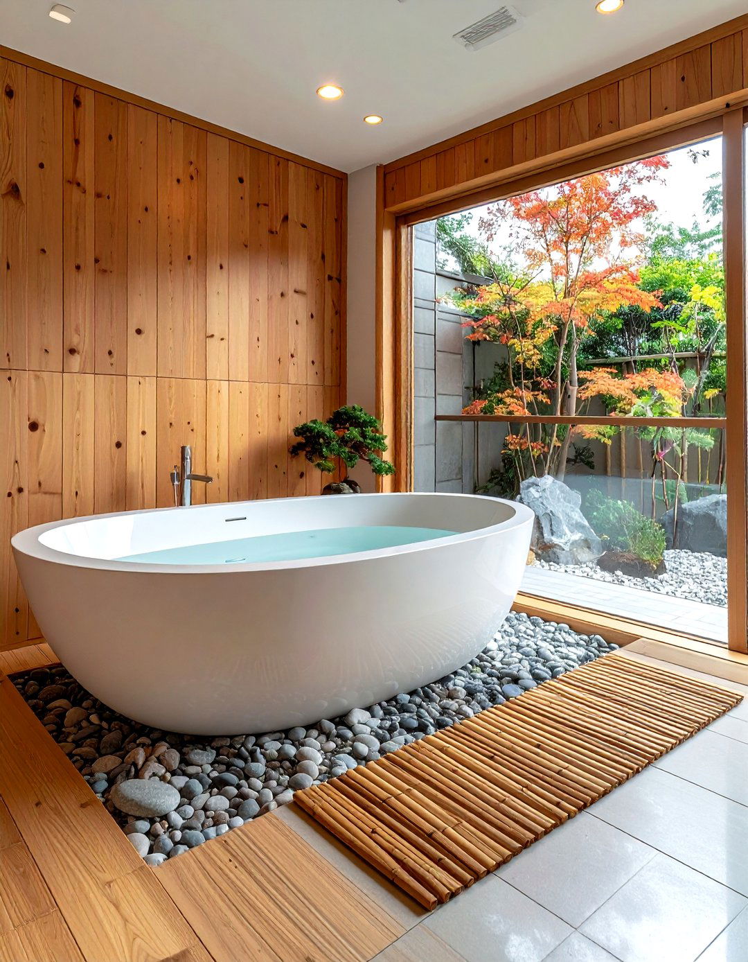 Japanese soaking tub wood white - 30 white and wood bathroom ideas