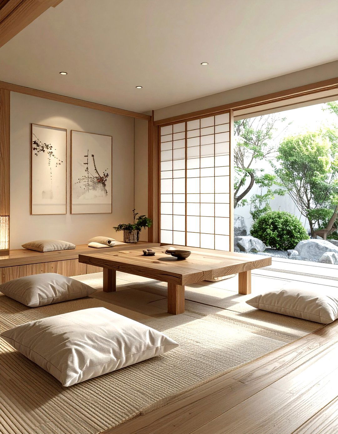 Japanese style sunken seating - 30 living room sunken seating ideas