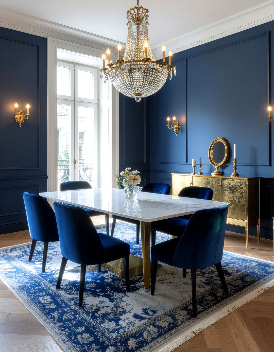Jewel Tone Parisian Dining - 30 Parisian dining room ideas