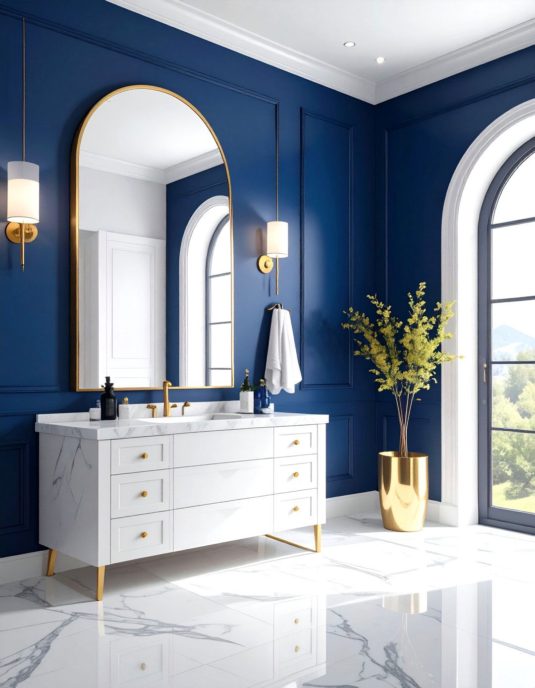 Jewel Tone Walls - 30 eclectic bathroom ideas