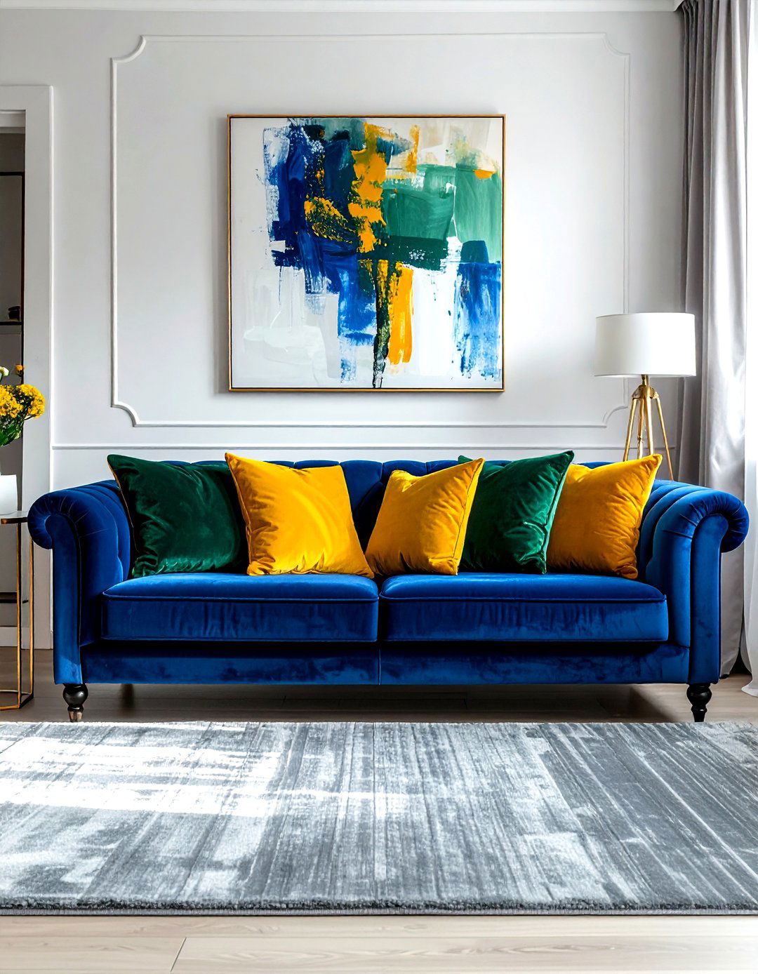 Jewel tone velvet sofa - 30 colorful home decor ideas