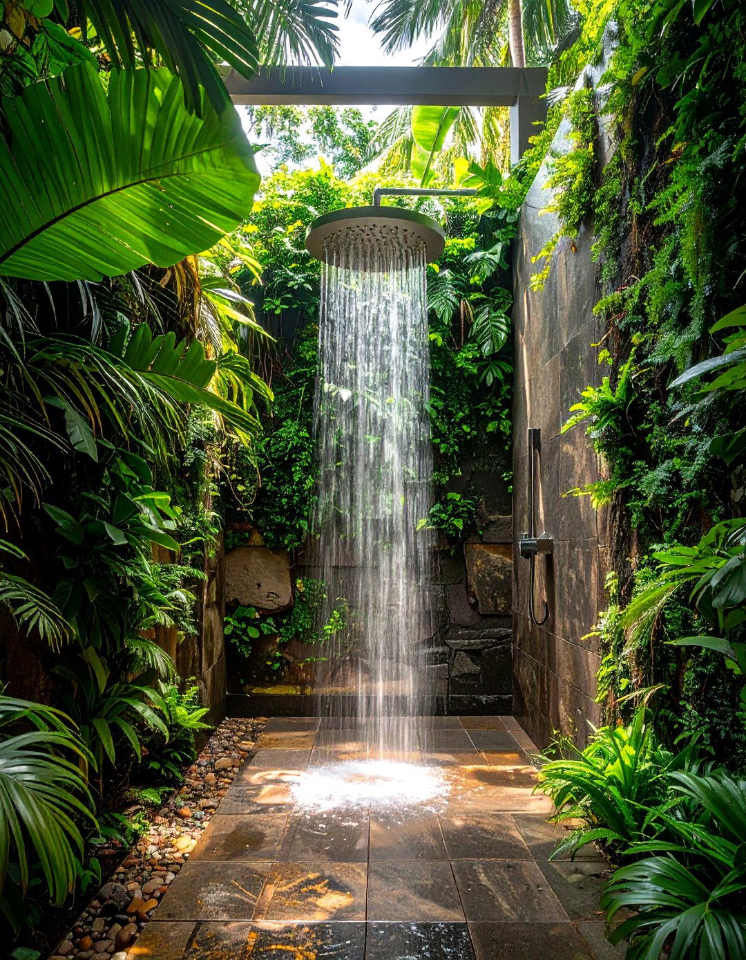 Jungle outdoor shower - 30 outdoor bathroom ideas